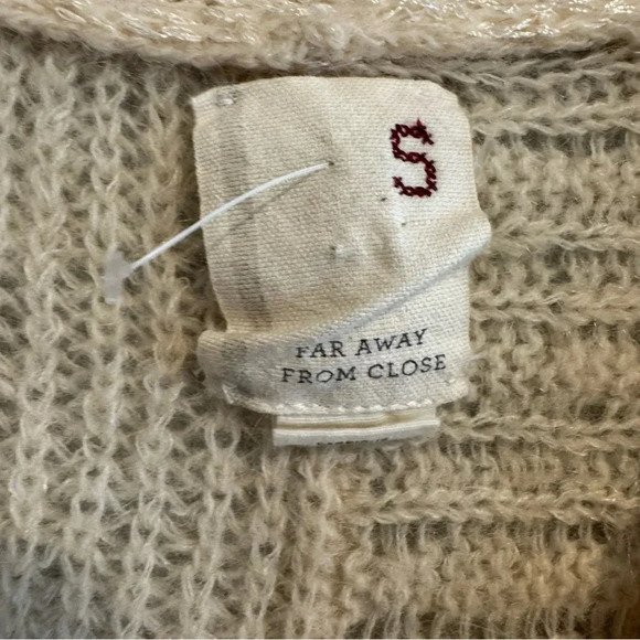 Anthropologie | Far Away from Never |Cream and Gray wool blend sweater - Picture 7 of 9